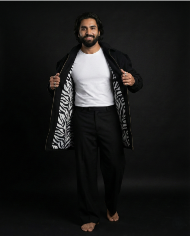 Kaschmir Kurzmantel mit Fakefur Innenfutter