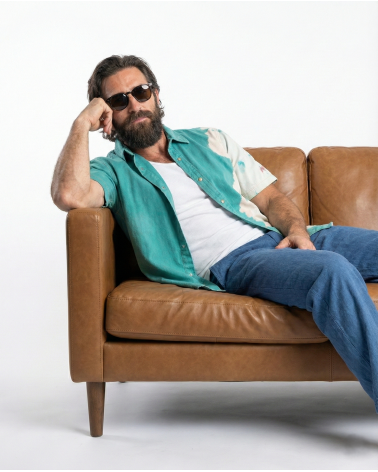 Baumwollhemd in Batikbleichung