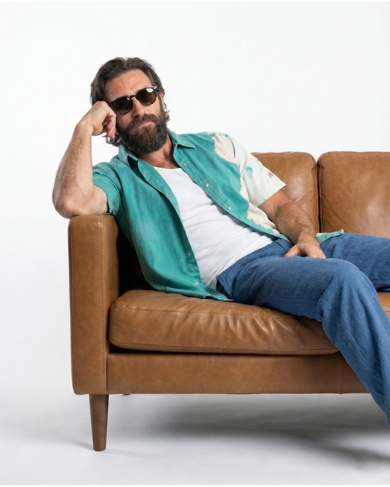 Baumwollhemd in Batikbleichung