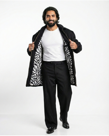 Kaschmir Kurzmantel mit Fakefur Innenfutter