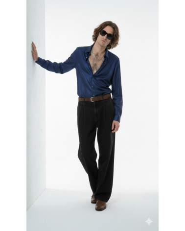 Metallic Hemd mit Struktur