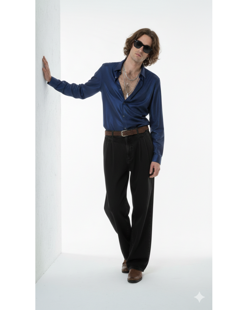 Metallic Hemd mit Struktur