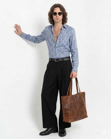 Baumwollhemd mit Hirschhornmuster