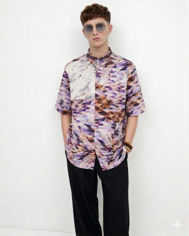 Seidenhemd in Camouflage