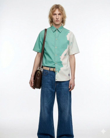 Baumwollhemd in Batikbleichung