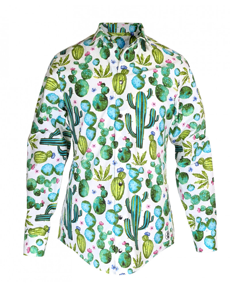 Baumwollhemd mit Kaktusprint