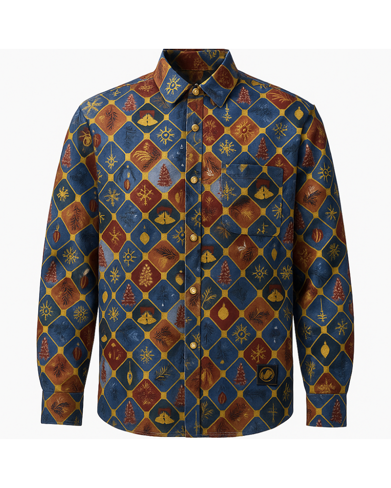 X-Mas Hemd mit goldmetallic Druck