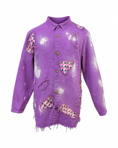 Leinenhemd mit Bleach und antiken Knöpfen